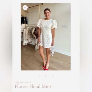 White Floral Mini Dress